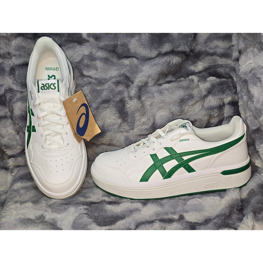 NWT Asics Japan S ST Sneakers White Green Retro Kids/Mens Size 5